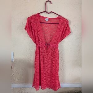 Becca By Rebecca Virtue Coral Swim Cover-Up Dress